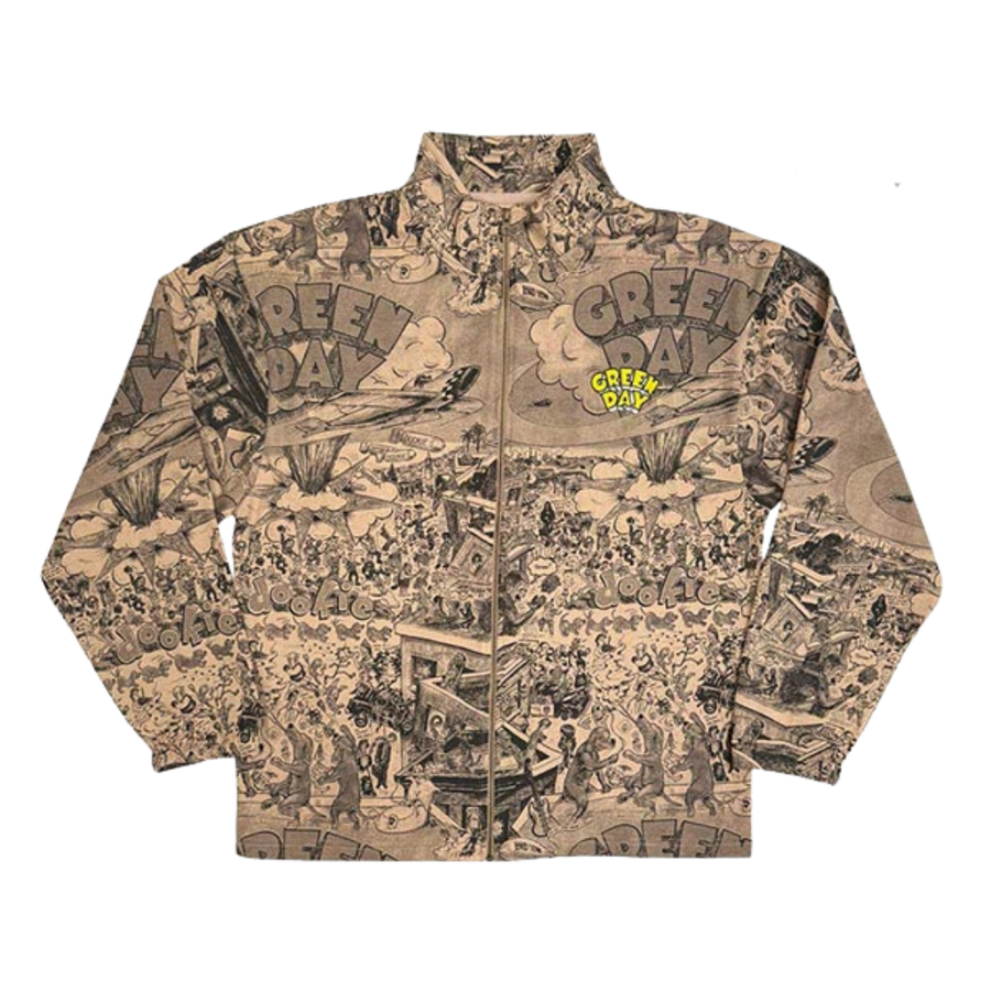 Green Day / Dookie All Over Print Zip Jacket (Brown)