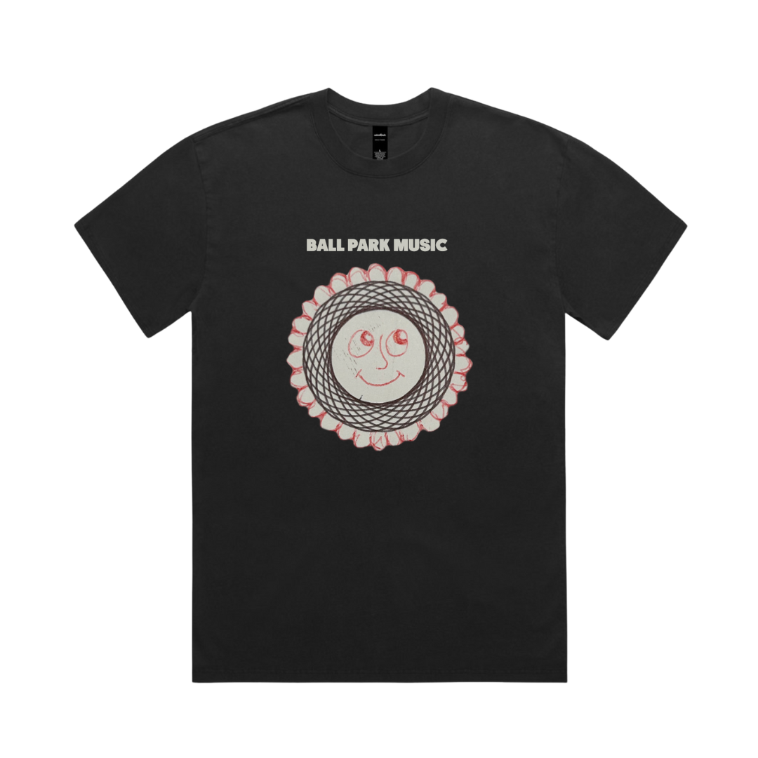 Ball Park Music / Smiley Tee (Faded Black) - Merch Jungle - Official Ball Park Music music and merch