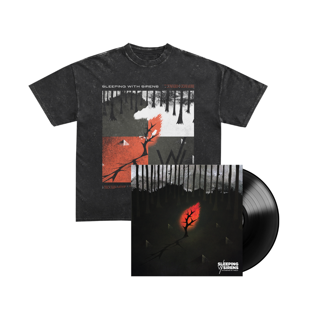 Sleeping With Sirens / An Ending In Itself Black Vinyl + Seasons Tee - Merch Jungle - Official Rise Records music and merch