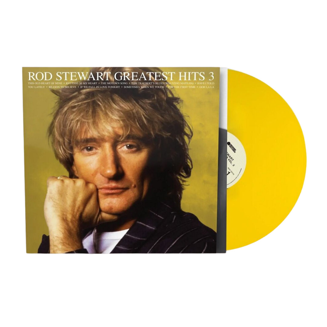 Rod Stewart / Greatest Hits, Vol. 3 (Rocktober 2026 Yellow Vinyl) - Merch Jungle - Official Rod Stewart music and merch