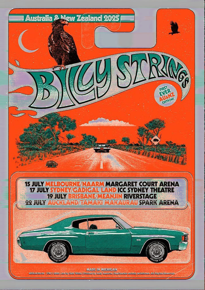Billy Strings / AUS / NZ Tour Poster (Foil) - Merch Jungle - Official Billy Strings music and merch