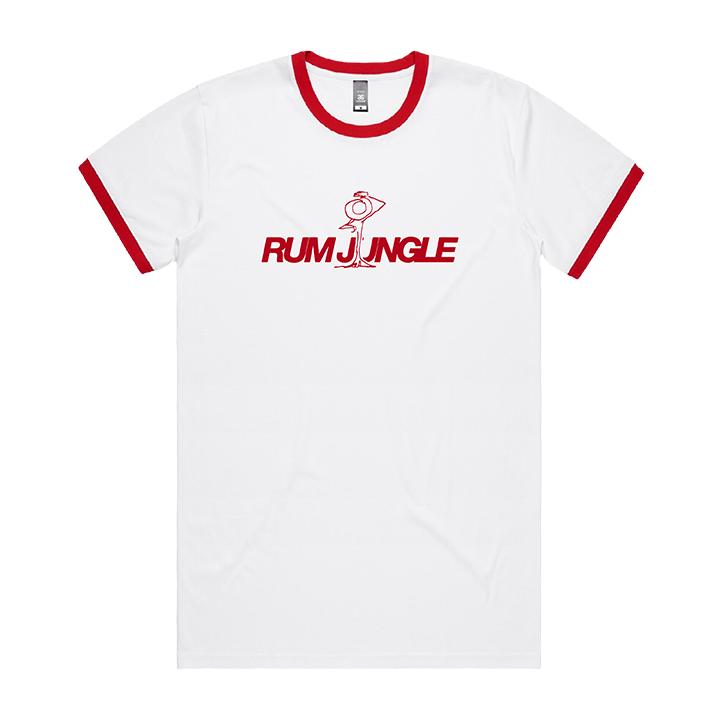 Rum Jungle / Little Man Ringer (White/Red) - Merch Jungle - Official Rum Jungle music and merch