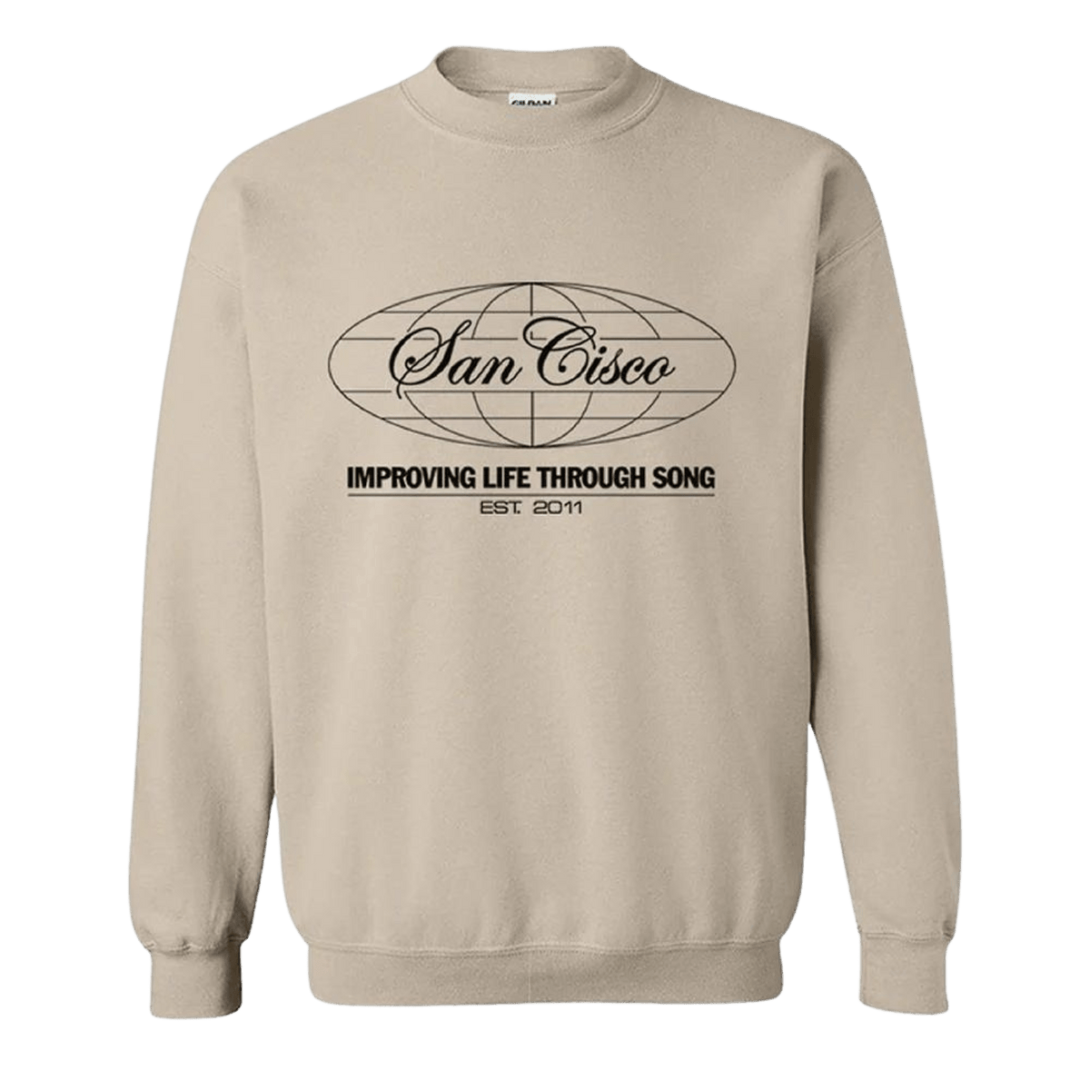Globe Sweater (Beige) - Merch Jungle - Official San Cisco band t-shirts and band merch.