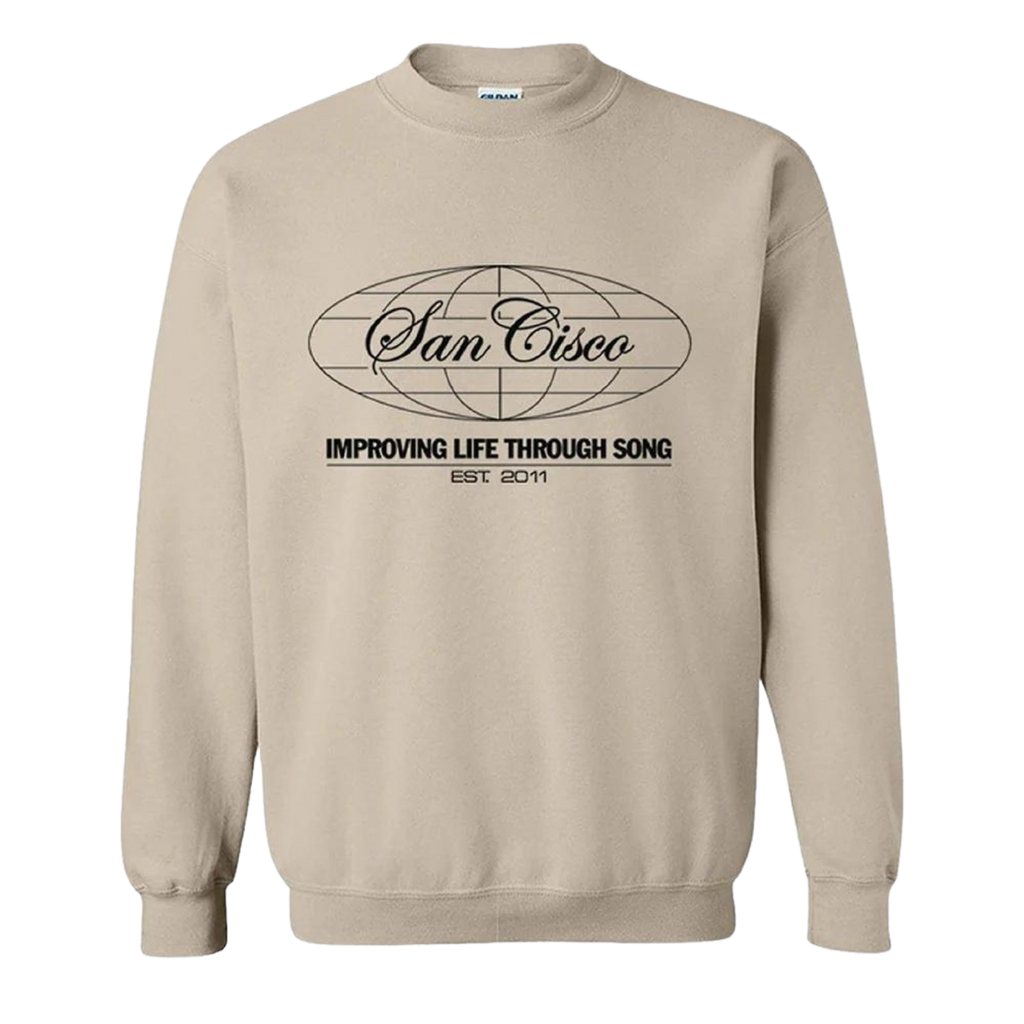 Globe Sweater (Beige) - Merch Jungle - Official San Cisco band t-shirts and band merch.