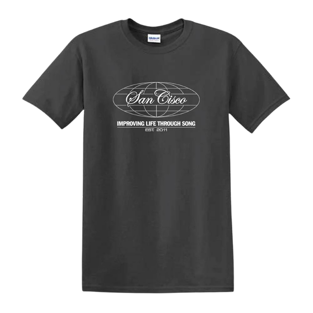 Charcoal Globe Tee - Merch Jungle - Official San Cisco band t-shirts and band merch.
