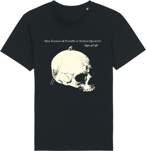 Signs of Life Skull Tee - Merch Jungle - Official Neil Gaiman & FourPlay String Quartet band t-shirts and band merch.