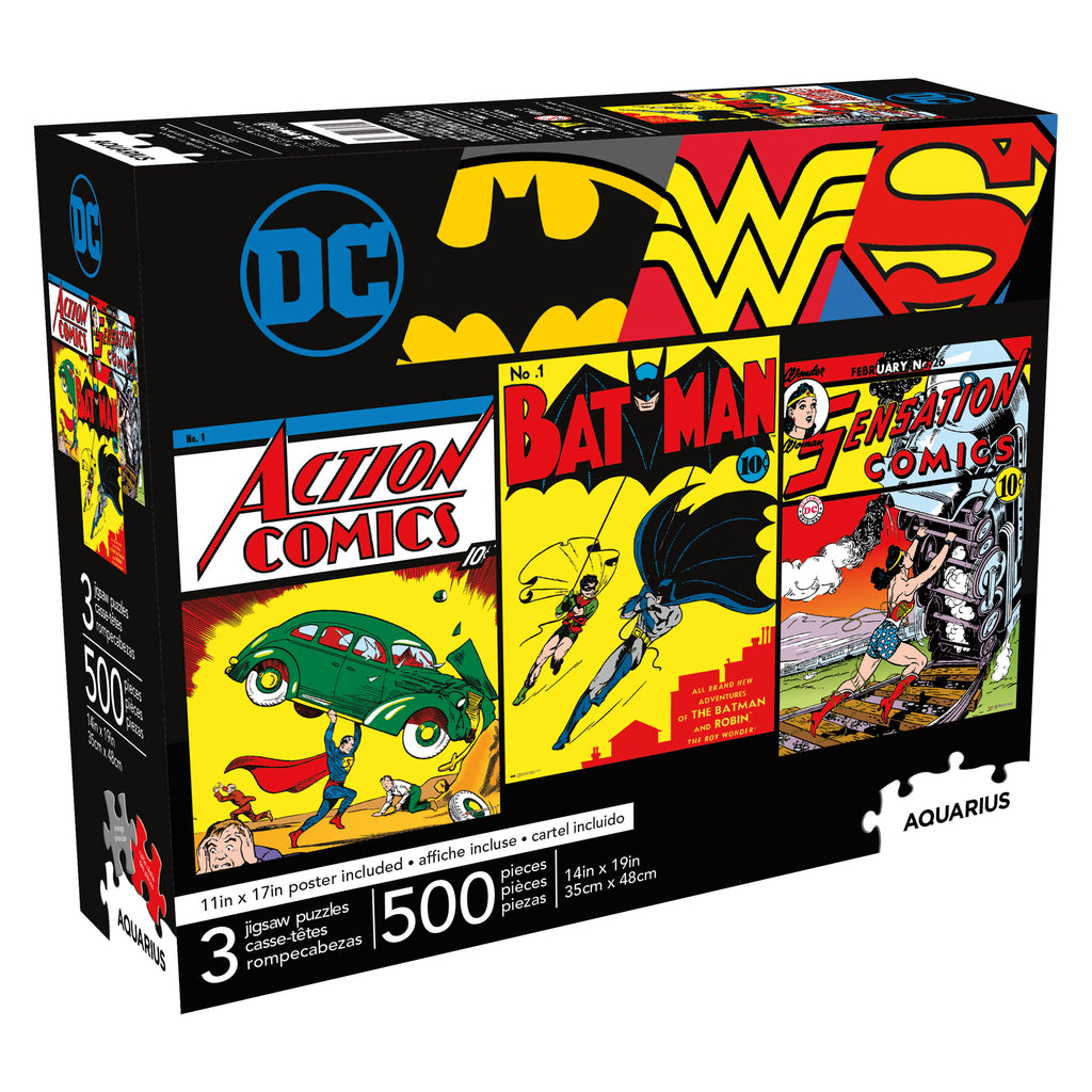 DC Comics 500pc x 3 Puzzle Set - Merch Jungle - Official Merch Jungle band merchandise.