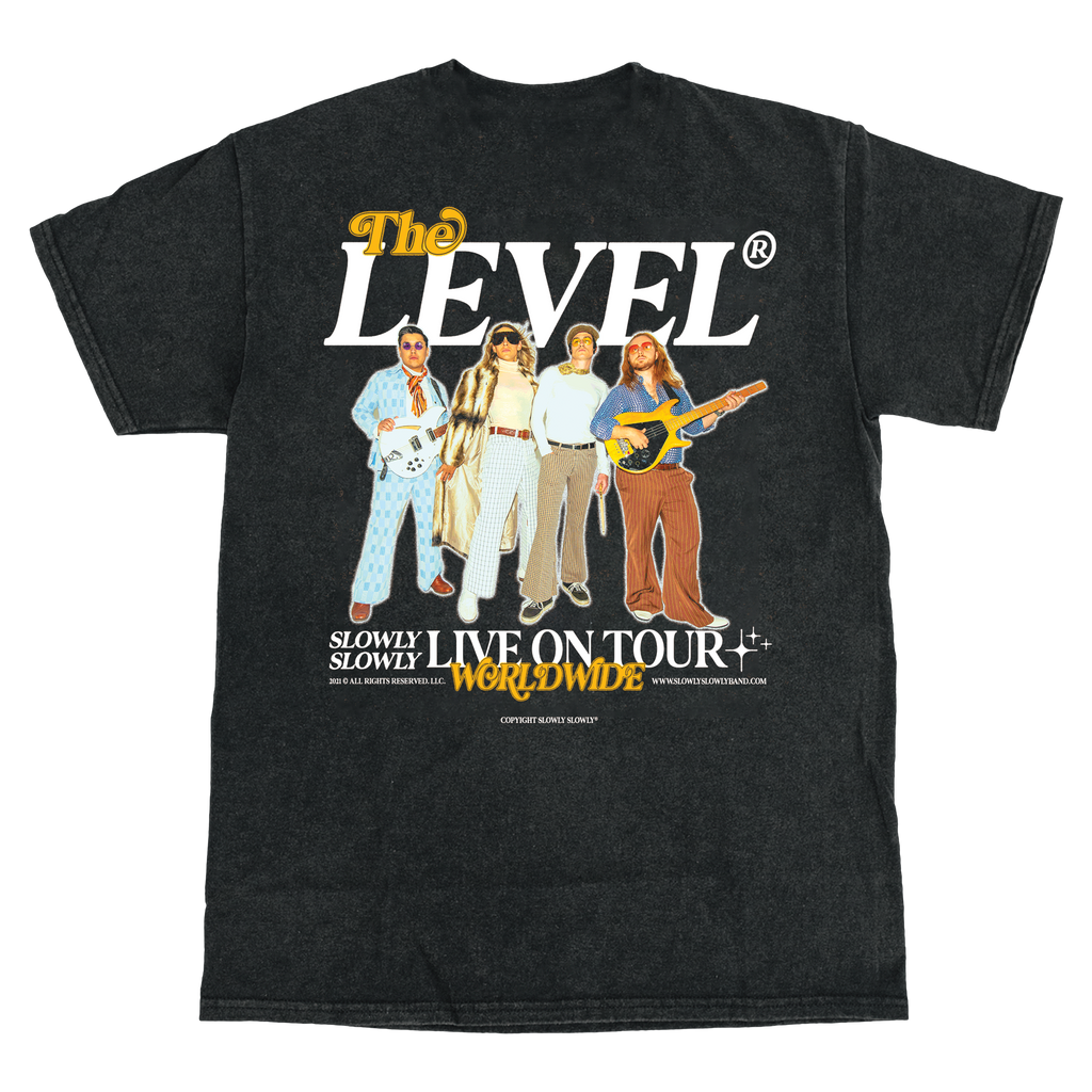 The Level Tee (Black Acid Wash) - Merch Jungle - Official Slowly Slowly band t-shirts and band merch.