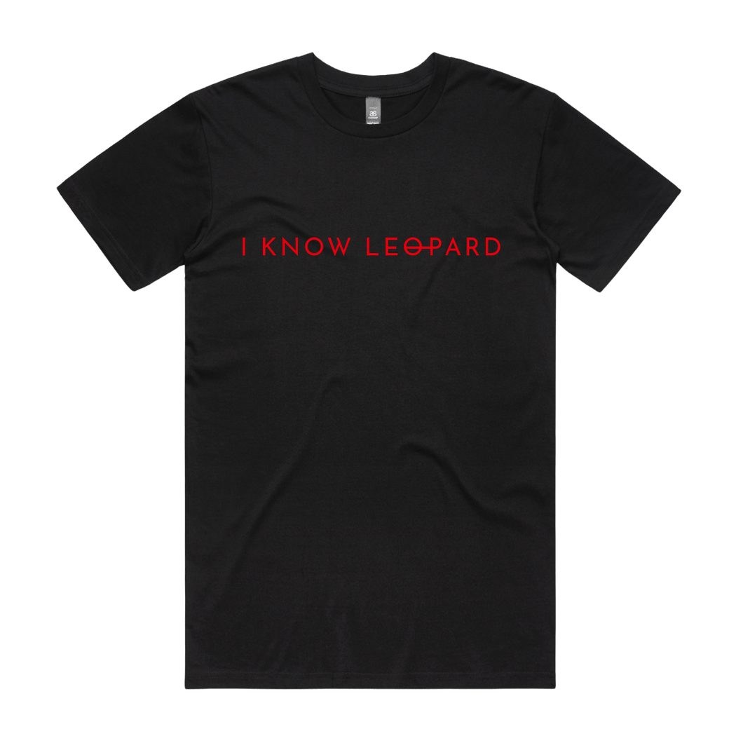 Red Logo Tee - Merch Jungle - Official I Know Leopard band t-shirts and band merch.